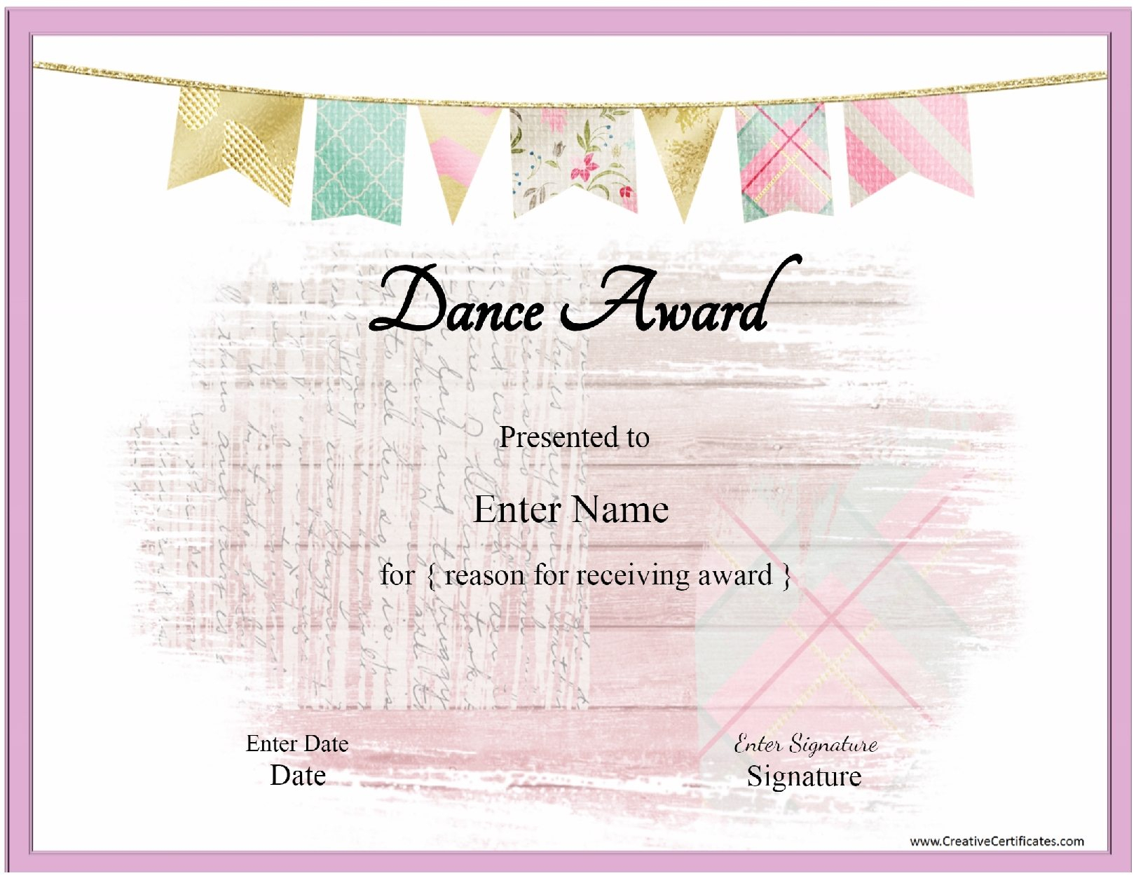 Dance Award Certificate Template - Wosing Template Design pertaining to Dance Certificate Template