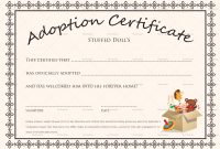 Doll Adoption Certificate Template within Pet Adoption Certificate Template