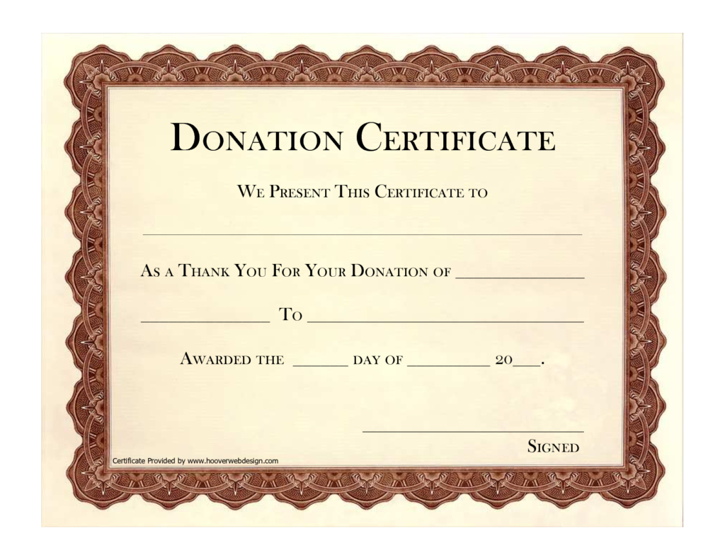 Donation Certificate Template | Certificate Templates in Donation Certificate Template