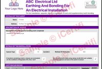 Earthing And Bonding Electrical Certificate From Icertifi – Icertifi for Electrical Isolation Certificate Template