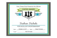 Editable Pdf Sports Game Team Chess Certificate Award Template In 3 inside Track And Field Certificate Templates Free