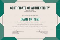 Elegant Certificate Of Authenticity Template in Certificate Of Authenticity Template
