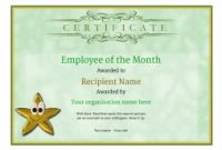 Employee Of The Month Certificate – Free Well Designed Templates inside Employee Of The Month Certificate Template