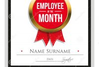 Employee Of The Month Certificate Template Stock Vector intended for Employee Of The Month Certificate Template With Picture