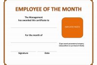 Employee Of The Month Certificate with Employee Of The Month Certificate Template With Picture
