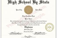Fake High School State Design Diplomas – Select A State with Fake Diploma Certificate Template