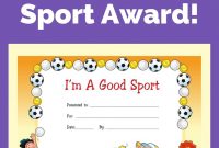 Free Award Certificate - I'm A Good Sport (Primary | Behavior Charts with regard to Sports Day Certificate Templates Free