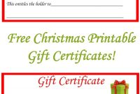 Free Christmas Printable Gift Certificates | Gift Ideas | Free regarding Printable Gift Certificates Templates Free