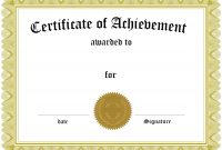 Free Customizable Certificate Of Achievement in Certificate Of Accomplishment Template Free