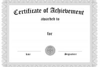 Free Customizable Certificate Of Achievement throughout Generic Certificate Template