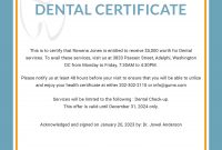 Free Dental Medical Certificate Sample | 건강 및 피트니스 | Free within Free Fake Medical Certificate Template