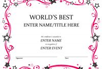Free Funny Award Certificates Templates | Worlds Best Custom Award pertaining to Fun Certificate Templates