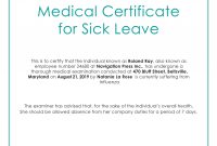 Free Medical Certificate For Sick Leave | Medical | Leave Template inside Free Fake Medical Certificate Template