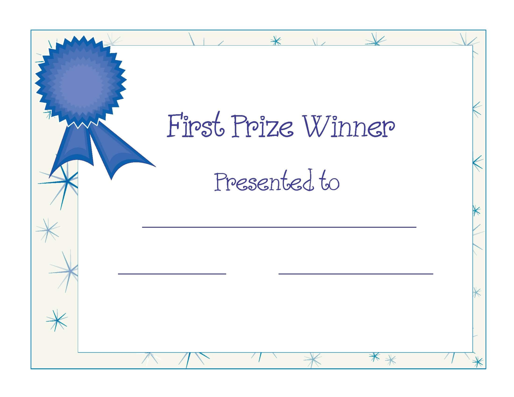 Free Printable Award Certificate Template | Free Printable First for Winner Certificate Template