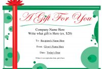 Free Printable Gift Certificate Template | Free Christmas Gift in Company Gift Certificate Template