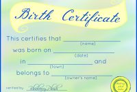 Free Printable Stuffed Animal Birth Certificates – Blueberry Plush inside Toy Adoption Certificate Template