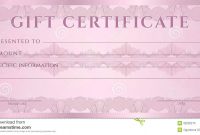 Gift Certificate (Voucher, Coupon) Template Stock Vector intended for Pink Gift Certificate Template