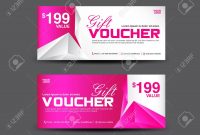 Gift Voucher Template, Coupon Design, Pink Gift Certificate,.. with regard to Pink Gift Certificate Template