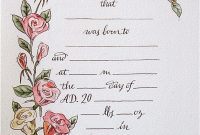 Hand Drawn & Painted Birth Certificate (Perfect For A Little Girl intended for Girl Birth Certificate Template
