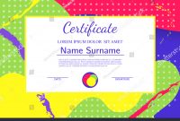 Kids Diploma Certificate Template Abstract Shapes Stock Vector with Fun Certificate Templates