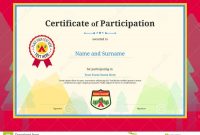Kids Diploma Or Certificate Of Participation Template With Color with regard to Certification Of Participation Free Template