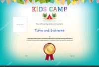 Kids Summer Camp Diploma Or Certificate Template Award Ribbon And with regard to Summer Camp Certificate Template