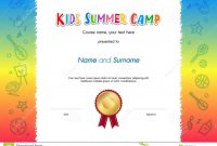 Kids Summer Camp Diploma Or Certificate Template Award Seal With regarding Fun Certificate Templates