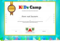 Kids Summer Camp Diploma Or Certificate Template With Colorful B for Summer Camp Certificate Template