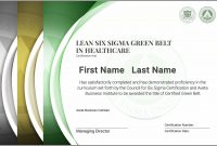 Lean Six Sigma Green Belt Certification In Healthcare in Green Belt Certificate Template