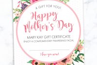 Mary Kay Mother's Day Gift Certificate! Find It Only At Www throughout Mary Kay Gift Certificate Template