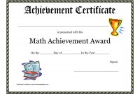 Math Achievement Award Printable Certificate Pdf | Math Activites inside Free Printable Student Of The Month Certificate Templates