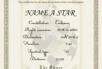 Name A Star For Free Certificate / Ace Cec Courses in Star Naming Certificate Template