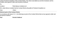 Nzia Standard Construction Contract – Pdf with regard to Practical Completion Certificate Template Jct
