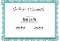 Personalize A Large Selection Of Employee Of The Month Templates. within Employee Of The Month Certificate Template