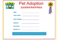 Pet Adoption Certificate For The Kids To Fill Out About Their Pet within Pet Adoption Certificate Template