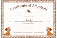 Pet Adoption Certificate Template regarding Pet Adoption Certificate Template