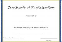 Pin Oleh Joko Di Certificate Template intended for Sample Certificate Of Participation Template