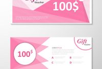 Pink Gift Voucher Template Layout Design Set for Pink Gift Certificate Template