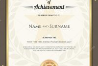 Portrait Certificate Of Achievement Template With Gold Border And with Star Naming Certificate Template