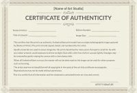 Printable Authenticity Certificate Template in Certificate Of Authenticity Template