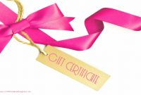 Printable Gift Certificate Templates for Pink Gift Certificate Template