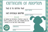 Puppy Adoption Certificate | Dog Birthday In 2019 | Adoption within Pet Adoption Certificate Template