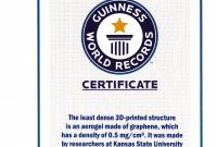 Record Holder Guinness World Records ™ Names Engineers' Graphene regarding Guinness World Record Certificate Template