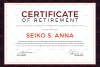 Retirement Certificate Template with regard to Retirement Certificate Template