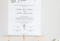 Rosemary Greenery Marriage Certificate Template, Printable Marriage  Certificate, Certificate Download Keepsake, Wedding Vows Instant#0019A within Certificate Of Marriage Template