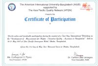 Sample Certificate Of Participation In Seminar – Ataum.berglauf with regard to Certificate Of Participation Template Doc