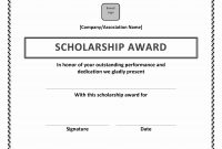 Scholarship Award Certificate with regard to Athletic Certificate Template
