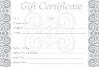 Silver Swirls Gift Certificate Template inside Black And White Gift Certificate Template Free