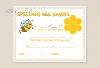 Spelling Bee Award Certificate Template regarding Spelling Bee Award Certificate Template