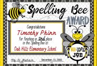 Spelling Bee Awards ~ Fillable | Spelling Bee | Spelling Bee, Bee with Spelling Bee Award Certificate Template